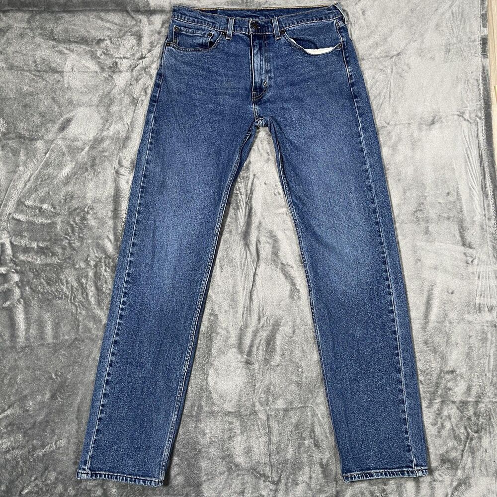 Levi's 505 Straight Jeans Mens 32x34 Blue Medium Wash Regular Fit 5-Pocket